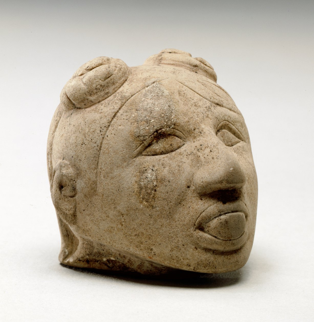 Cabeça masculina, Natchez, 1200-1500 de Mississippian culture