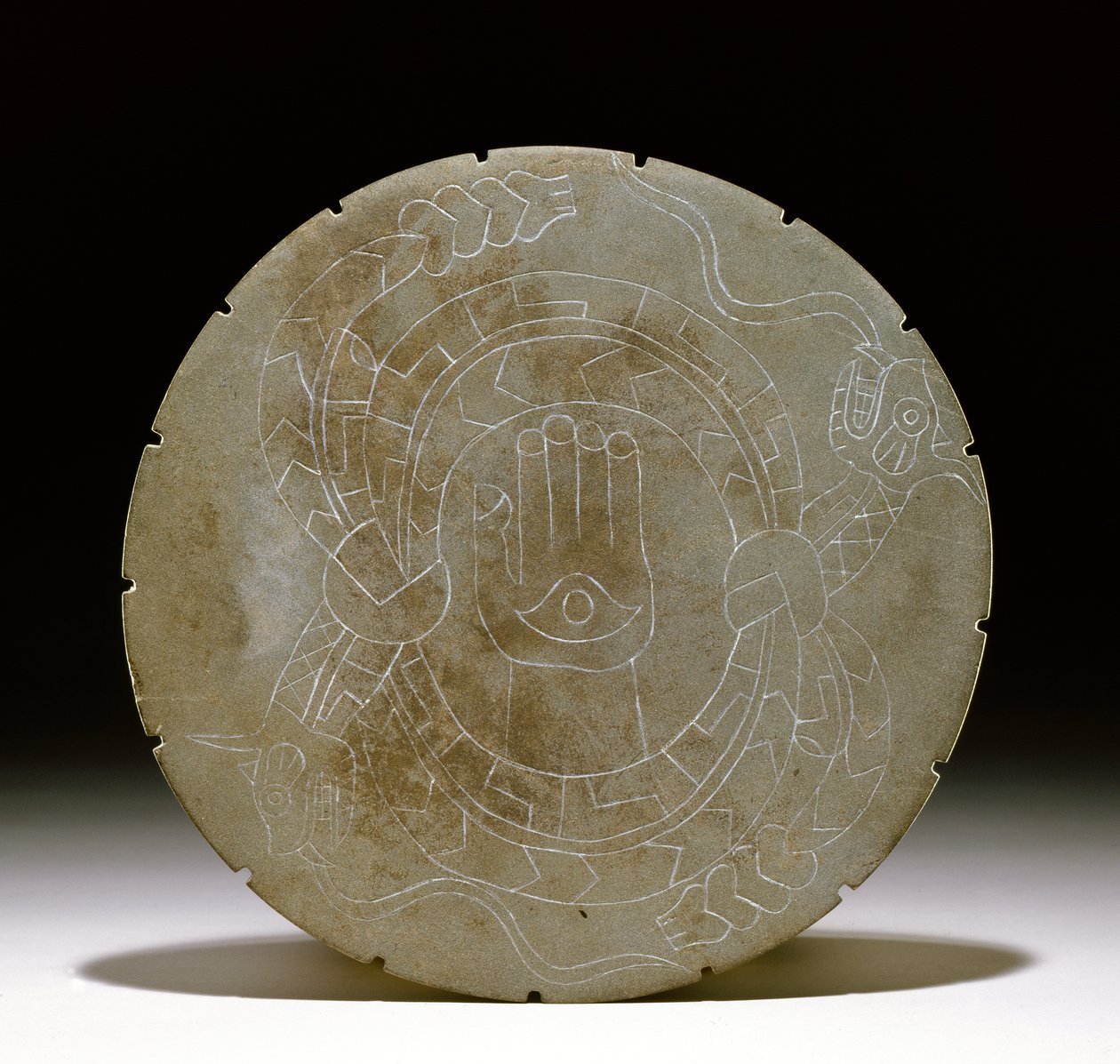Pedra da paleta, Moundville, 1200-1500 (ver também 422910) de Mississippian culture