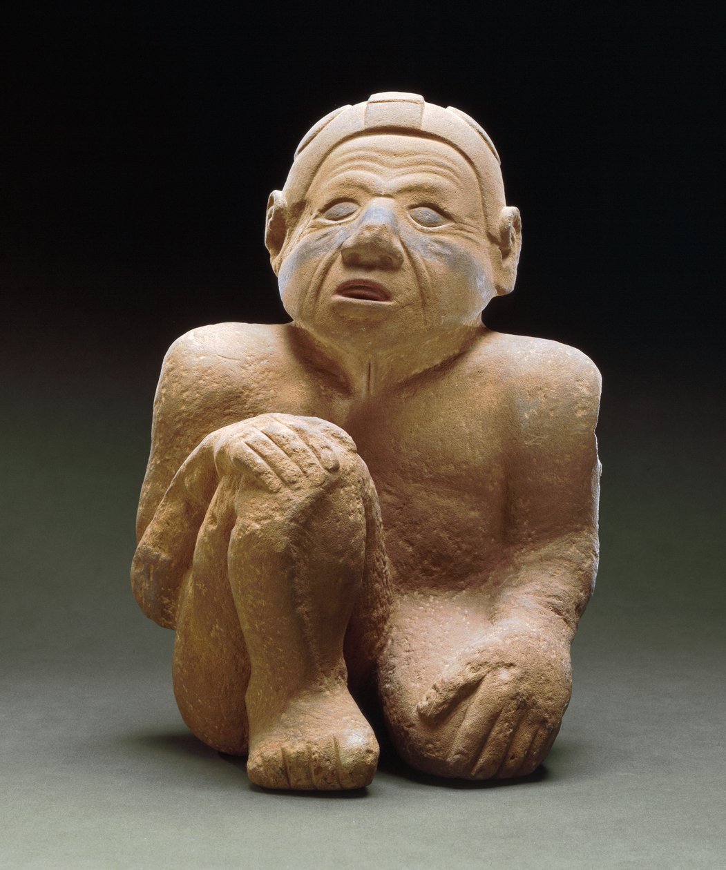 Figura masculina sentada, 1300-1500 (arenito) de Mississippian culture