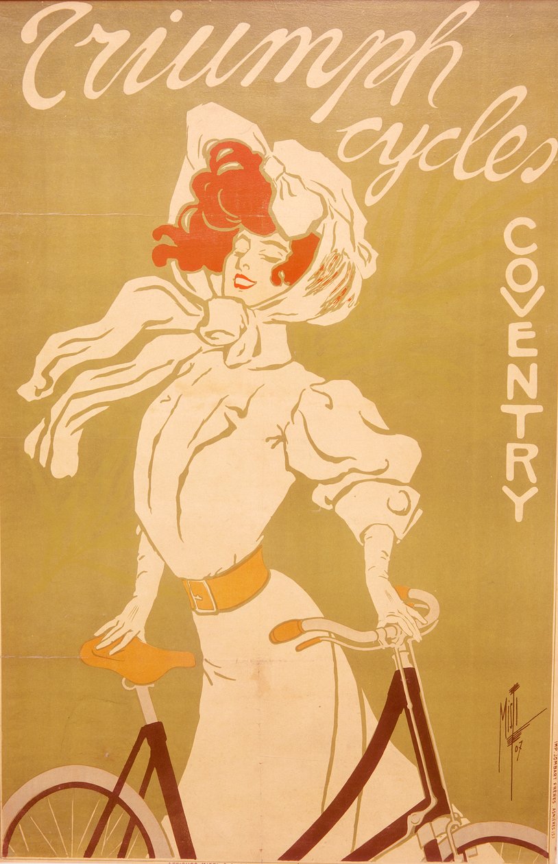 Cartaz publicitário Triumph bicicletas, 1907 de Misti