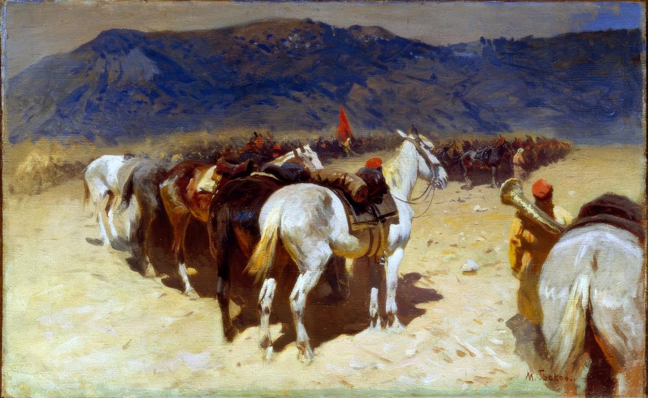 O resto da cavalaria (29º Regimento de Cavalaria em Bukhara de Mitrofan Borissowitsch Grekow