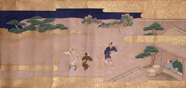 Contos de Bunsho (tinta, cor e ouro sobre papel) de Mitsuyoshi Tosa