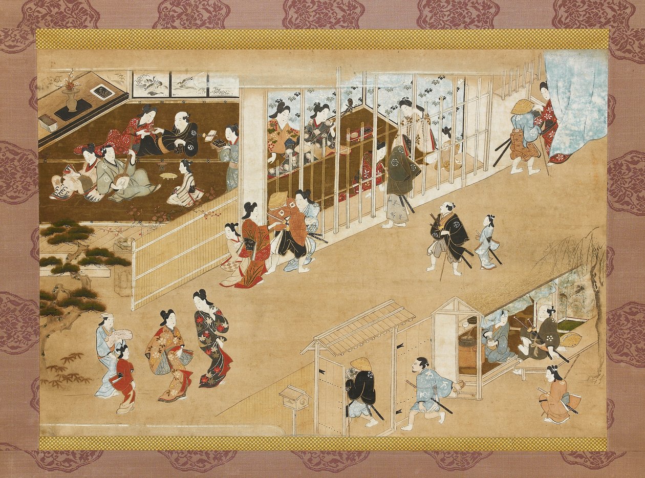 Quartos de prazer de Yoshiwara, c1670-c1685 de Miyagawa Chōshun
