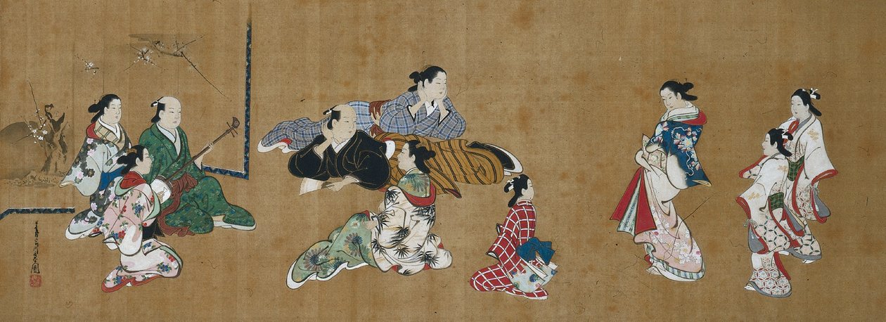 Cena de entretenimento de Miyagawa Chōshun