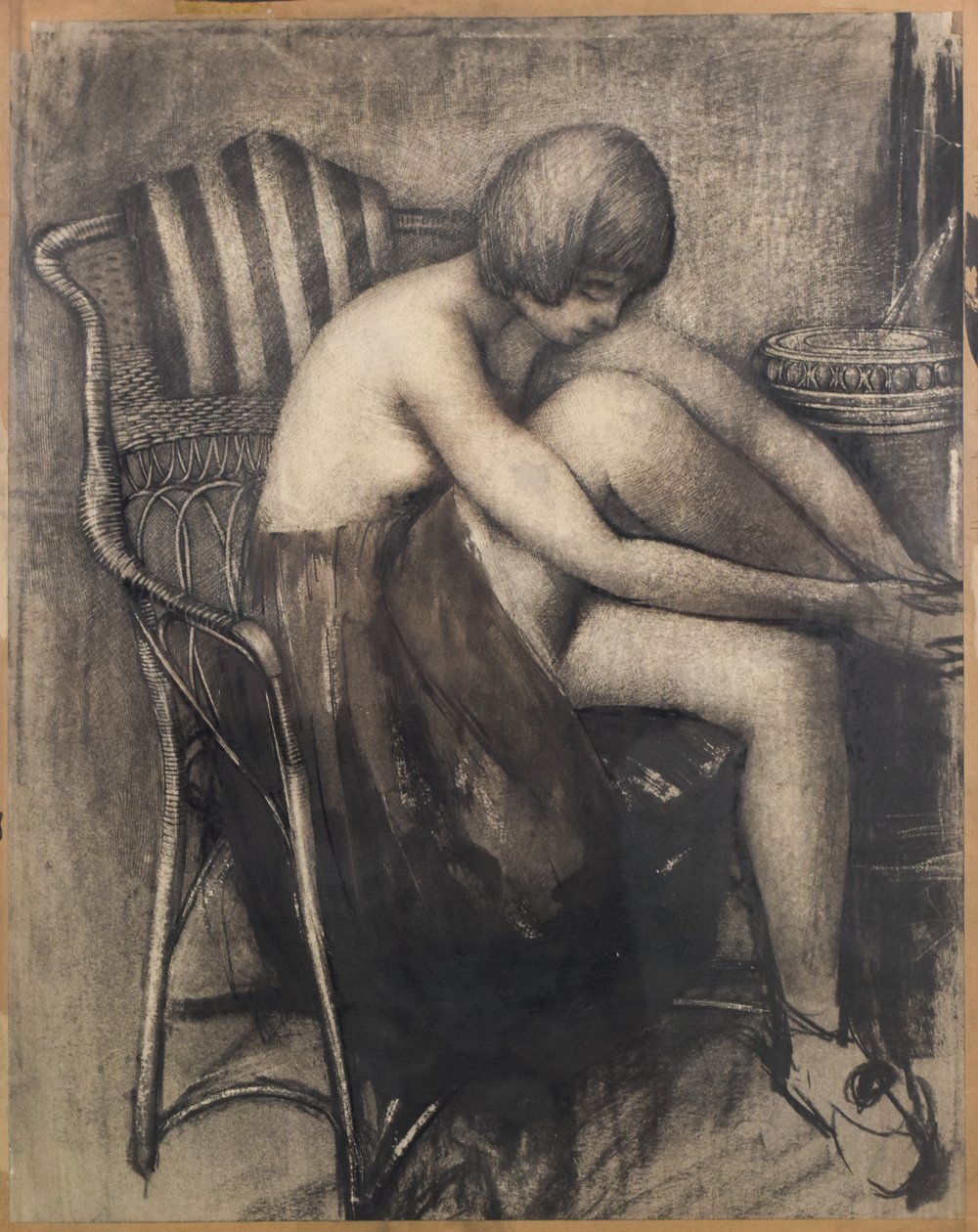 Desenho de um dançarino sentado em uma cadeira de Modern Decorative