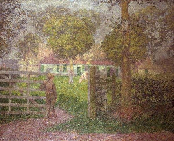 The Homestead, c.1910 (óleo sobre tela) de Modest Huys