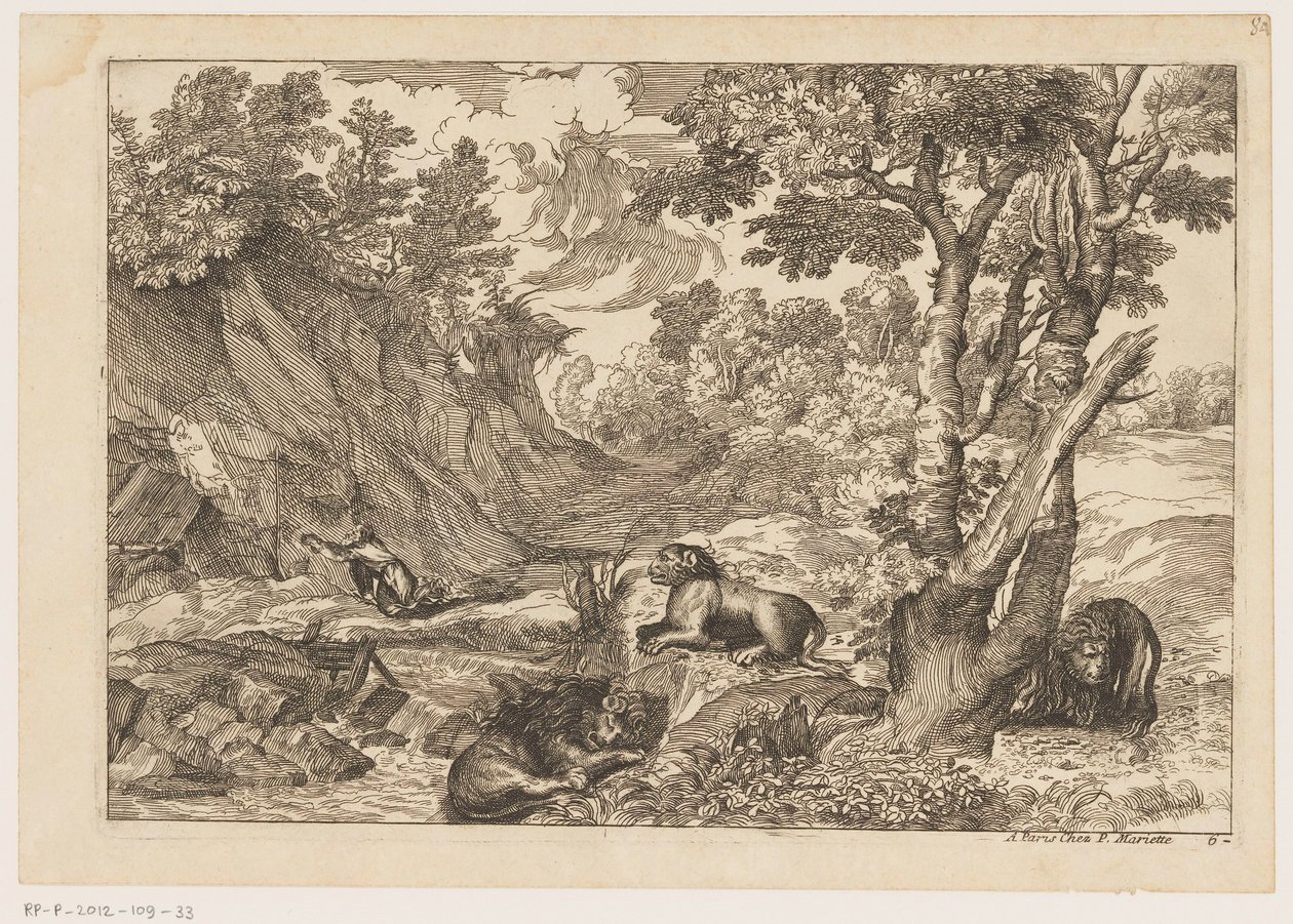 Paisagem com o penitente Jerome e três leões em repouso
Landscapes after Titian (título da série) de Moise Jean Baptiste Fouard