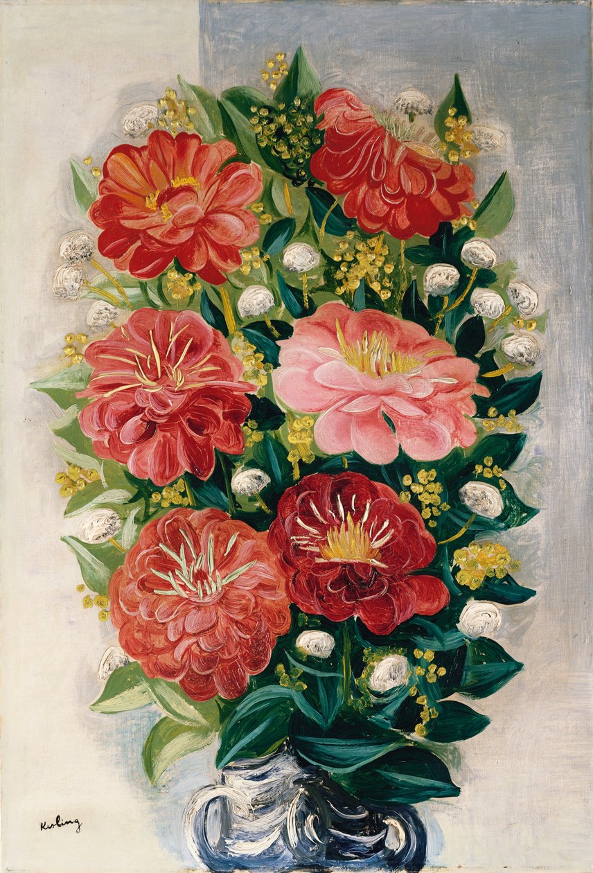 Flores num vaso (óleo sobre tela) de Moise Kisling