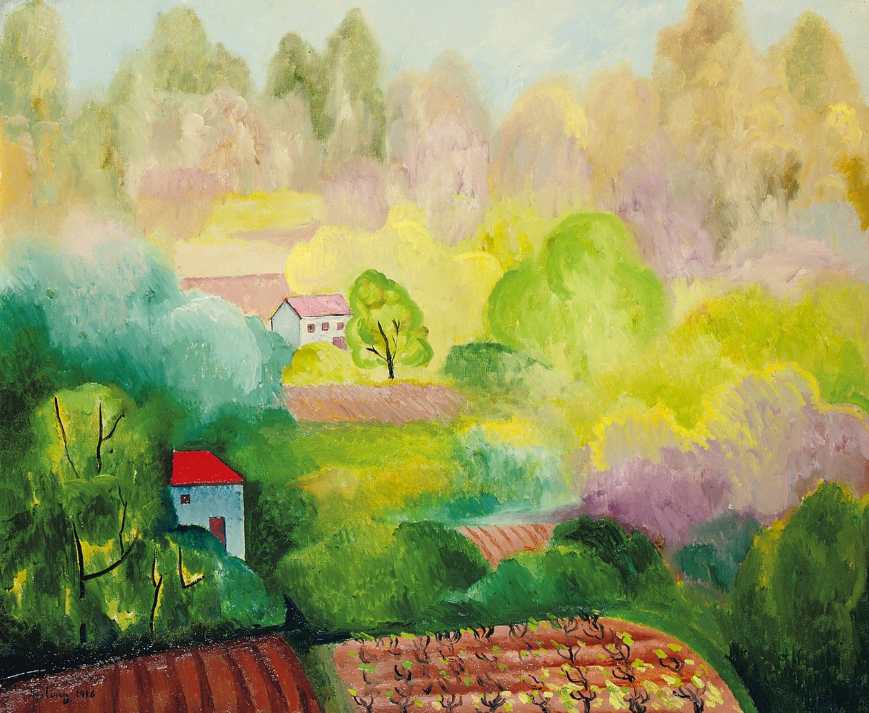 Paisagem em Saint Tropez de Moise Kisling