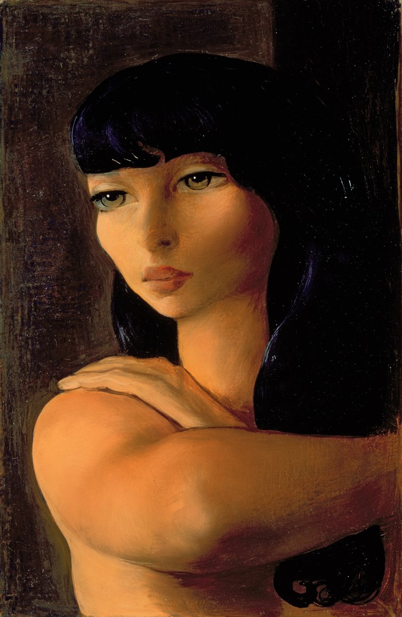 Pequena morena, c.1930 (óleo sobre tela) de Moise Kisling