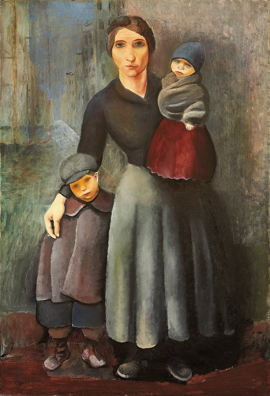 Mãe com os seus filhos de Moise Kisling