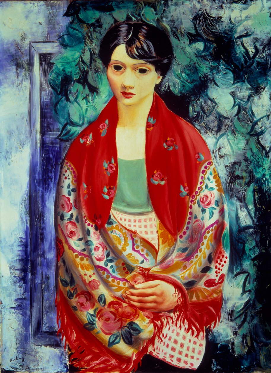 Rapariga polaca, século XX (óleo sobre tela) de Moise Kisling