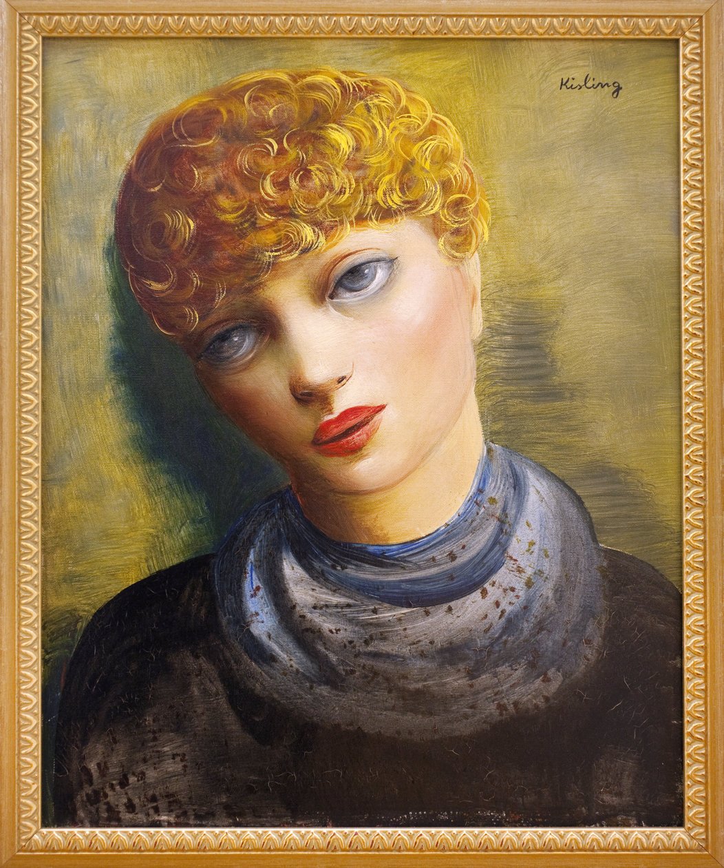 Retrato de uma jovem mulher. Quadro de Moise Kisling (1891-1953), pintor de origem polaca, óleo sobre tela, cerca de 1950. Museu de Belas Artes de Clermont Ferrand (Clermont-Ferrand). de Moise Kisling