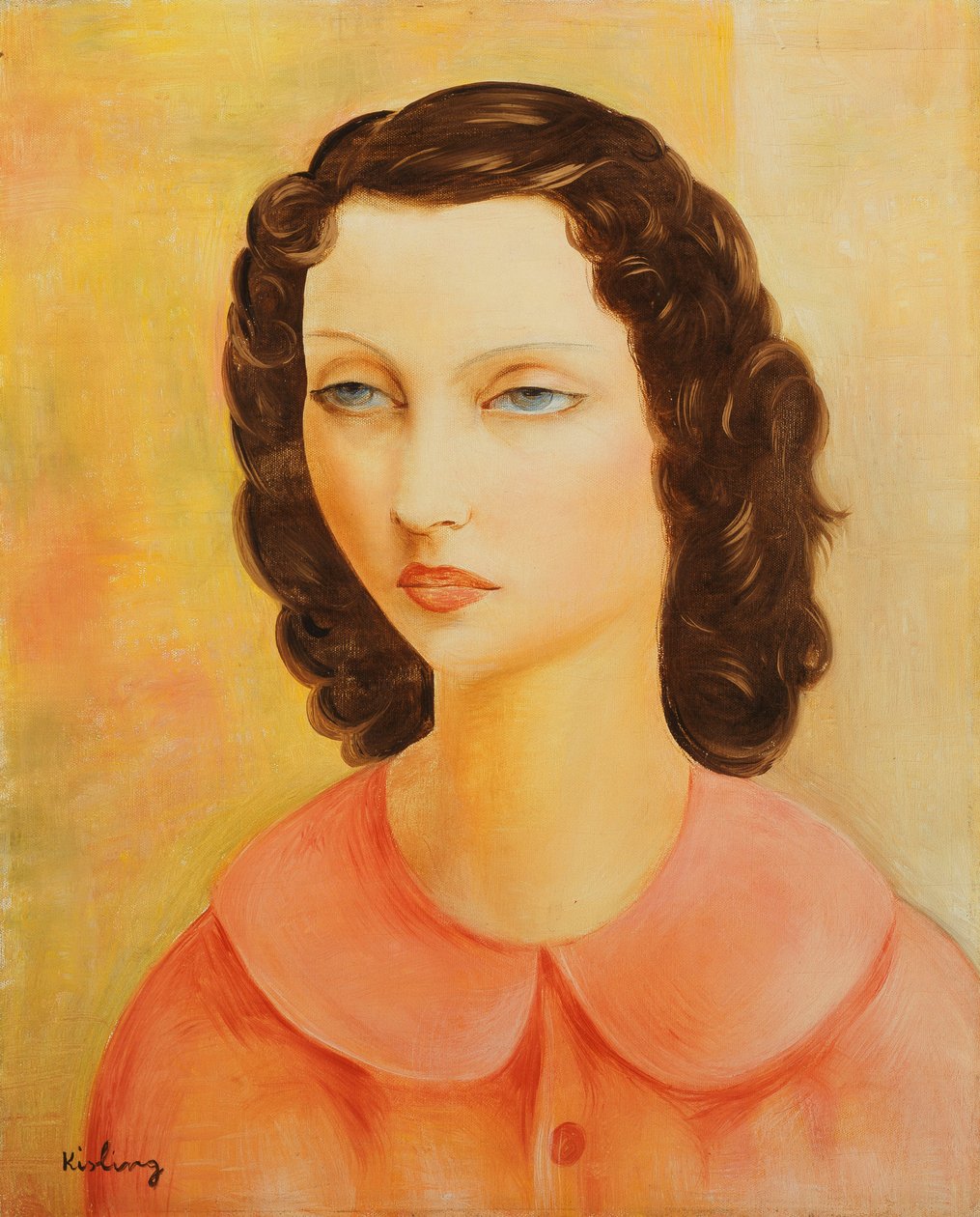Retrato de uma jovem rapariga; Moise Kisling (1891-1953) de Moise Kisling