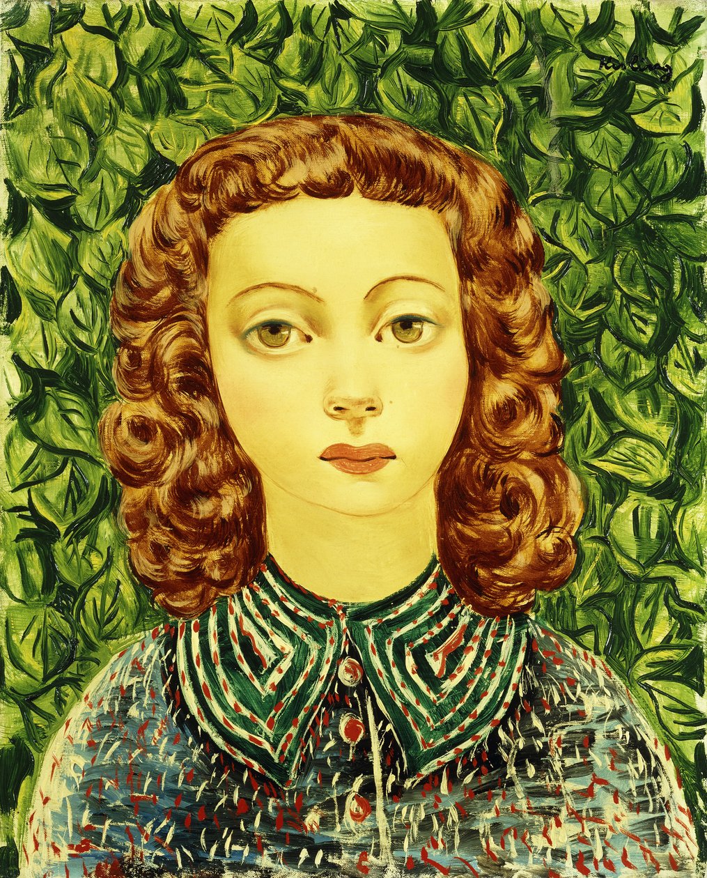 Retrato de uma jovem mulher; Portrait de Jeune Femme de Moise Kisling