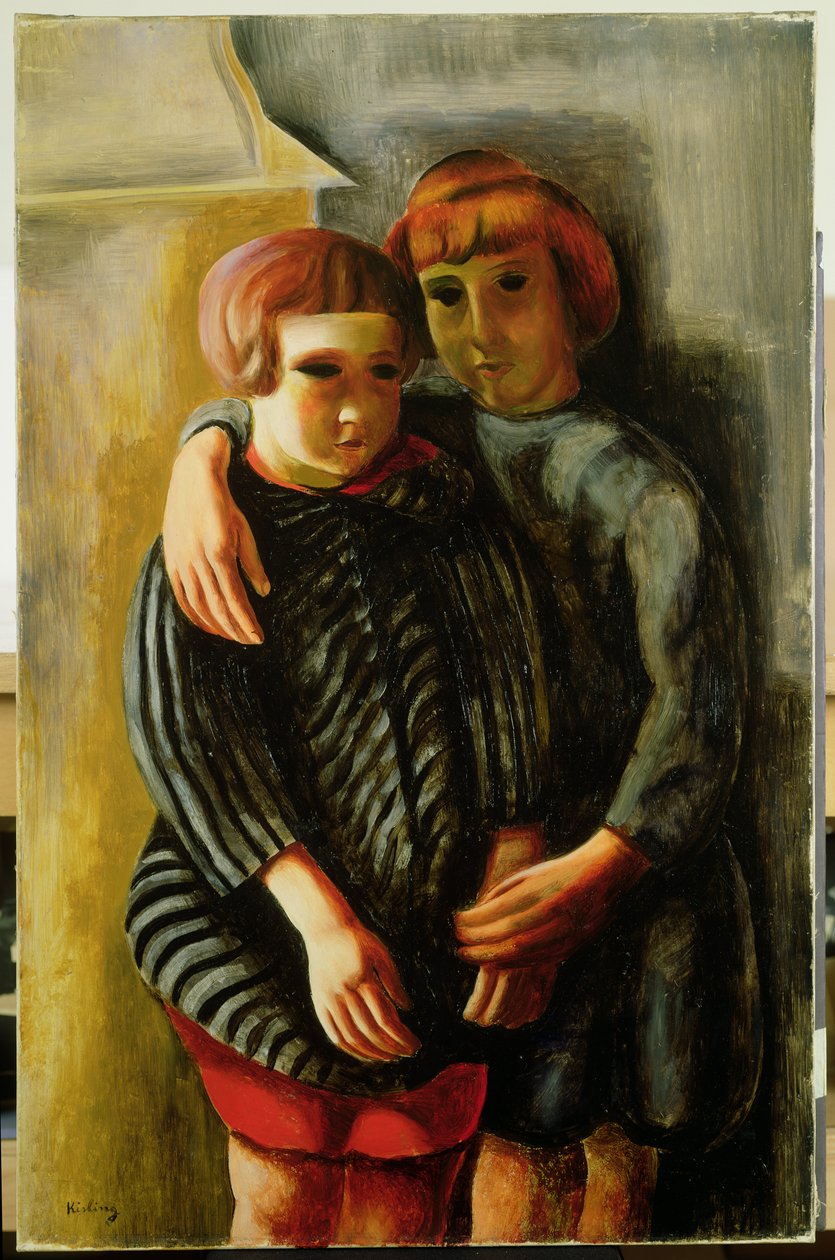 Duas crianças (óleo sobre tela) de Moise Kisling