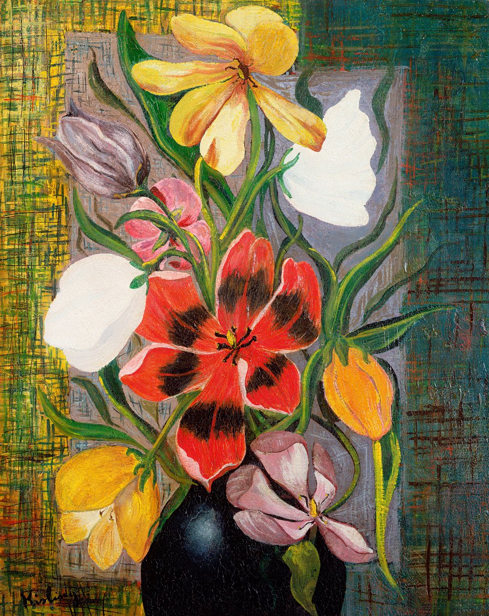 Vaso de flores, c.1916 (óleo sobre tela) de Moise Kisling