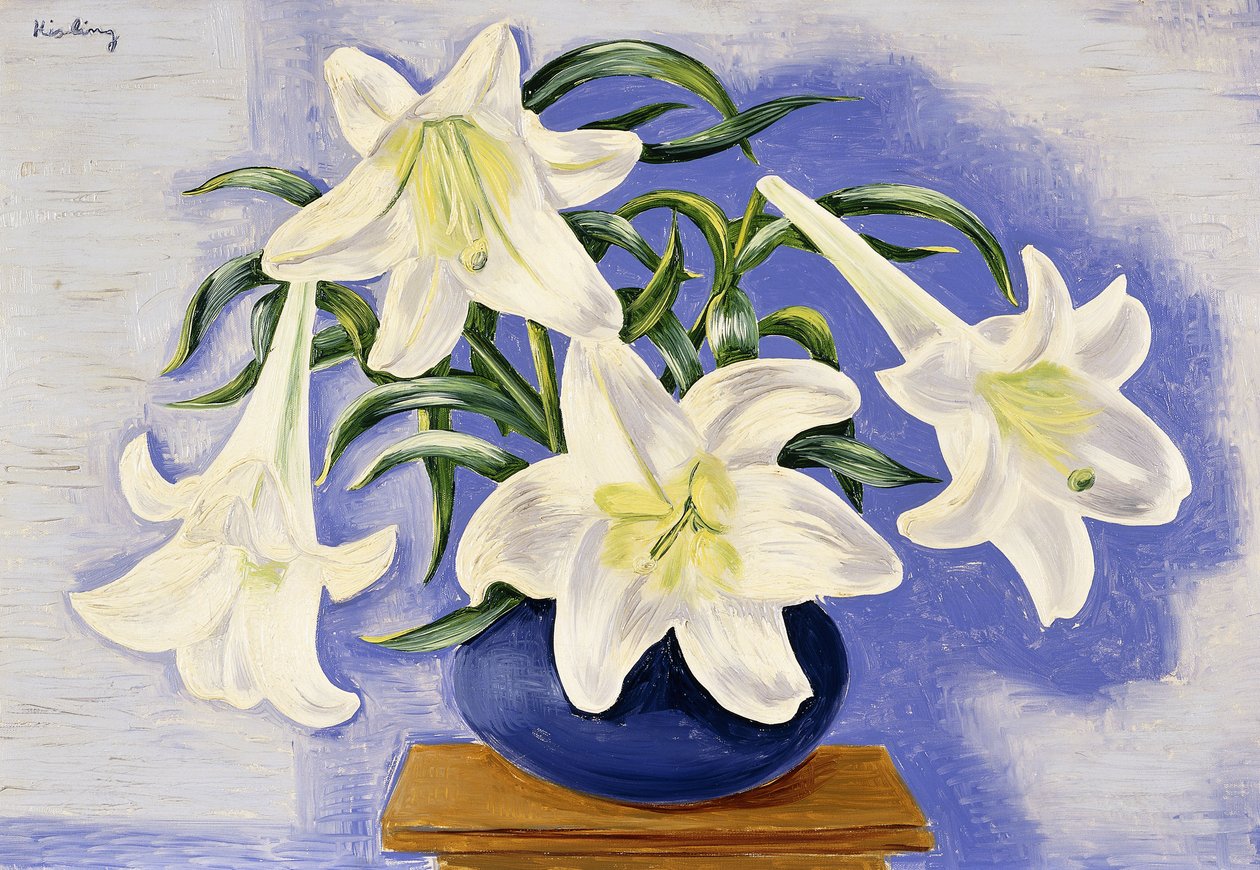 Vaso de lírios de Moise Kisling