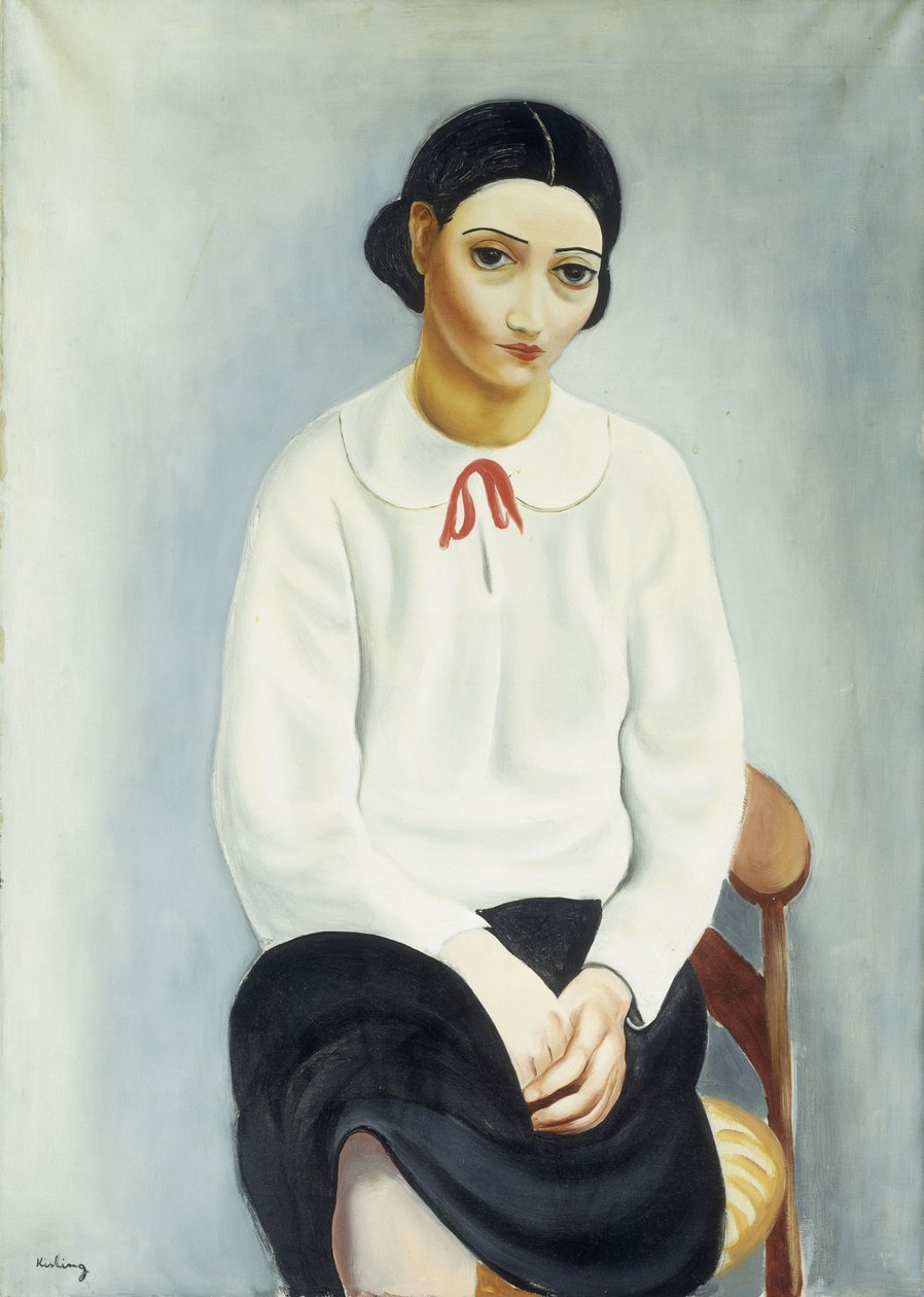 Mulher com uma blusa branca; Femme au Chemisier Blanc de Moise Kisling