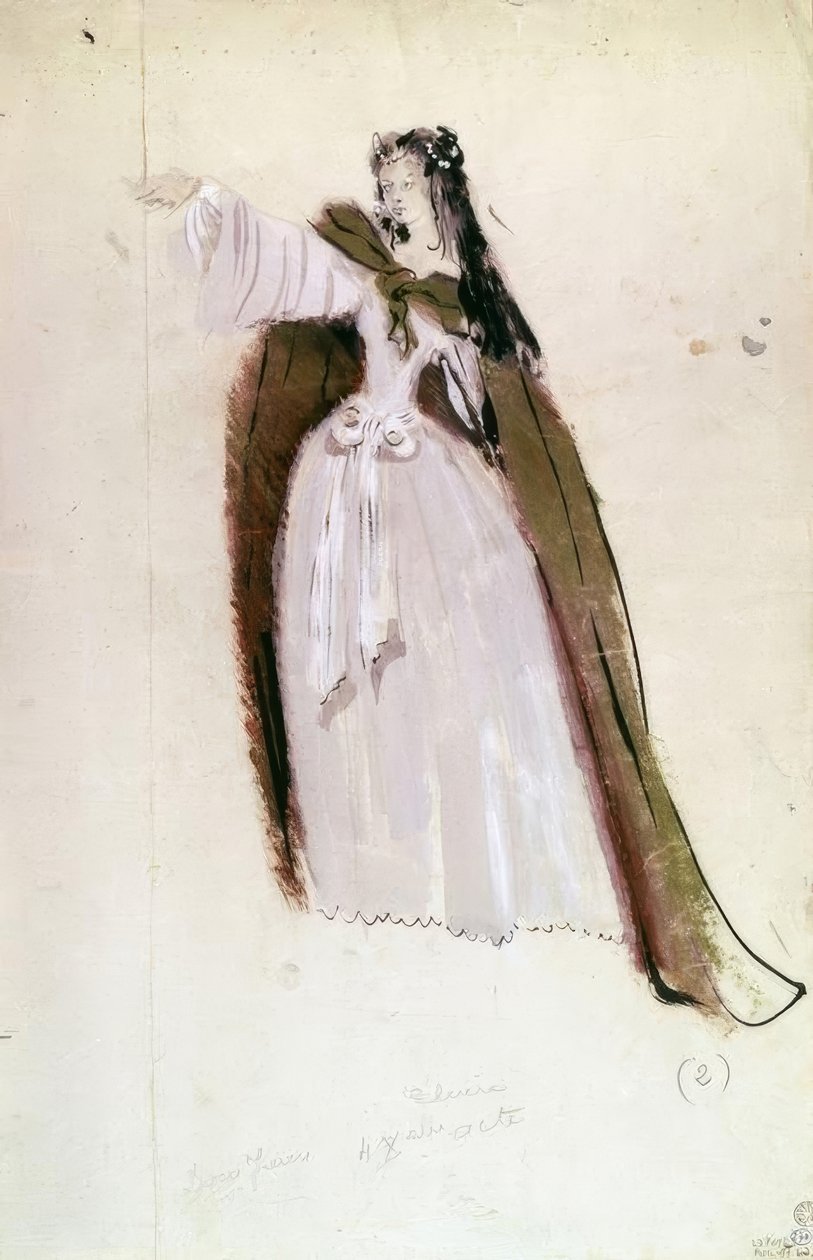 Figurino do Elvire de Molière