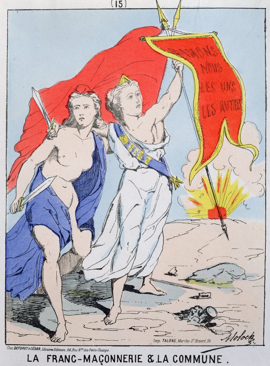 Alegoria da Maçonaria e da Comuna de Paris, 1871 de Moloch