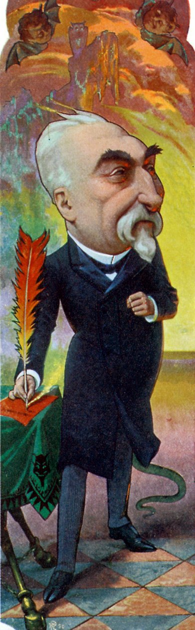 Caricatura de Emile Combes cor litho de Moloch