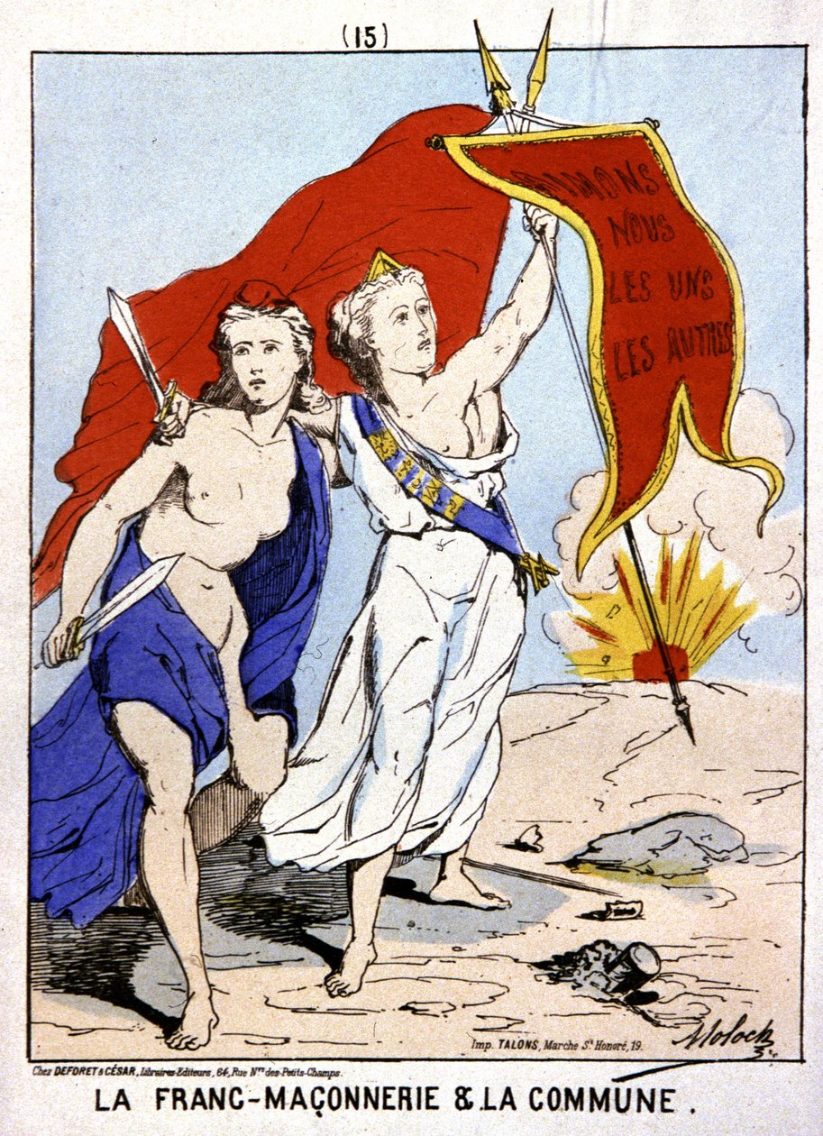 Maçonaria aliada a La Commune, c.1871 (ilustração) de Moloch (1849 1909)