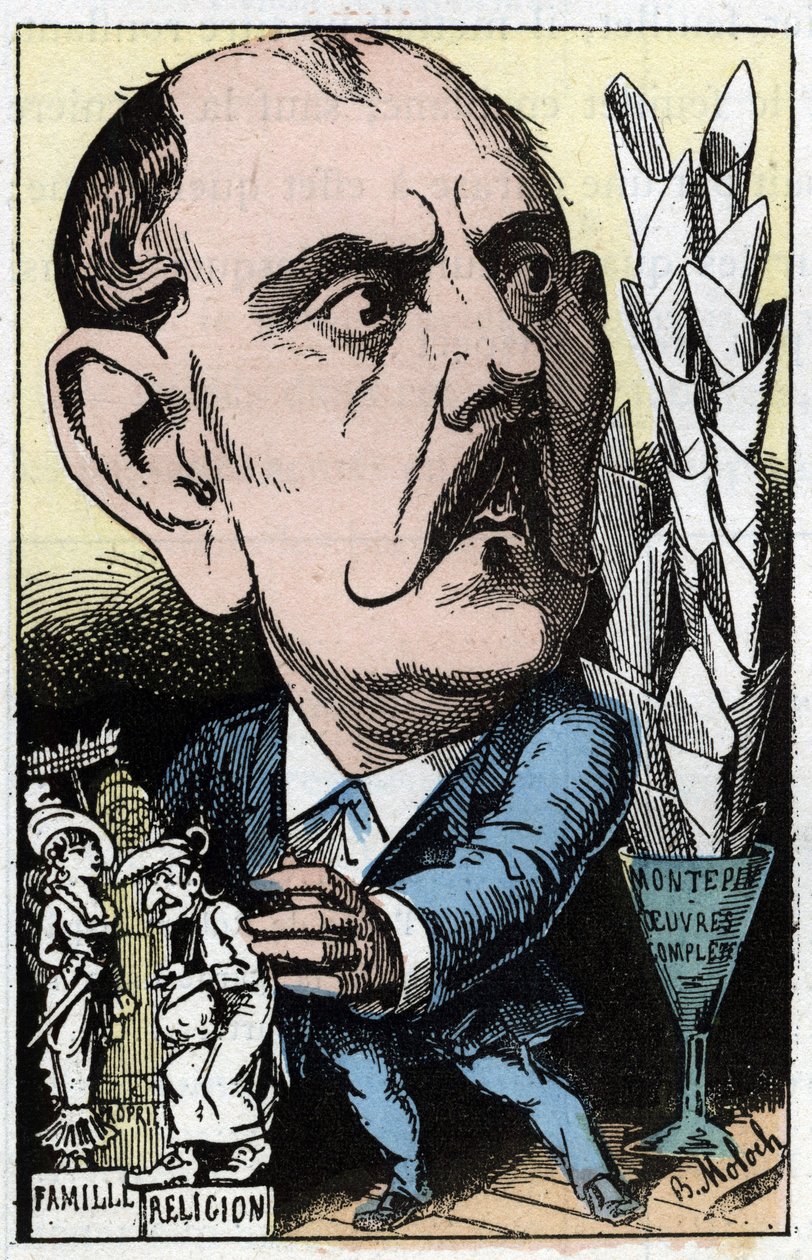 Retrato de Xavier de Montepin (Xavier Henri Aymon Perrin, Conde de Montepin) (1823-1902), escritor francês de Moloch