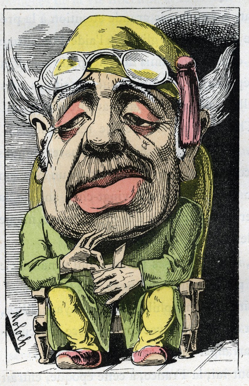 Alegoria de um corno no século XIX em "Le Trombinoscope" de Touchatout, cartoon de B. Moloch de 1882 (1849-1909). Coleção particular. de Moloch