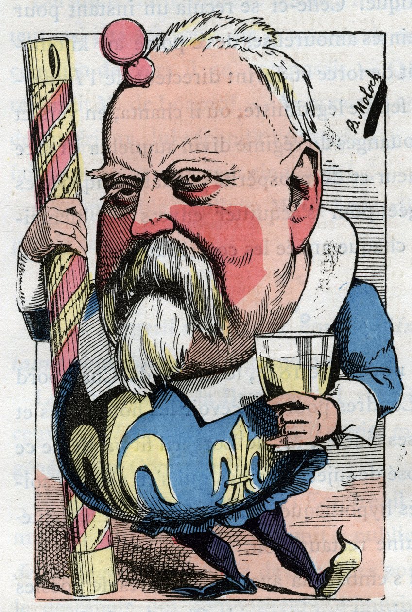 Desenho animado do Visconde de Lorgeril (Hippolyte Louis), político francês. de Moloch