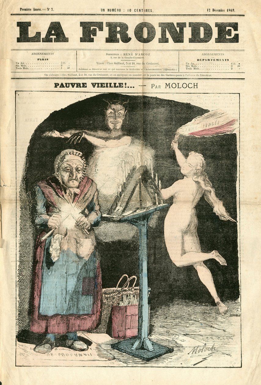 Capa de " La Fronde (1869-1870)", número 7, Satirique en Couleurs de Moloch