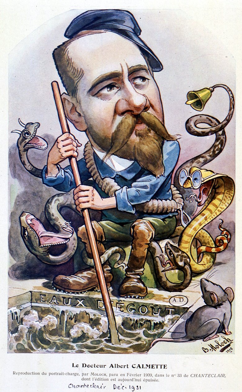 Dr. Calmette - Cartoon de Moloch, em "Chanteclair", Fev. 1909 de Moloch