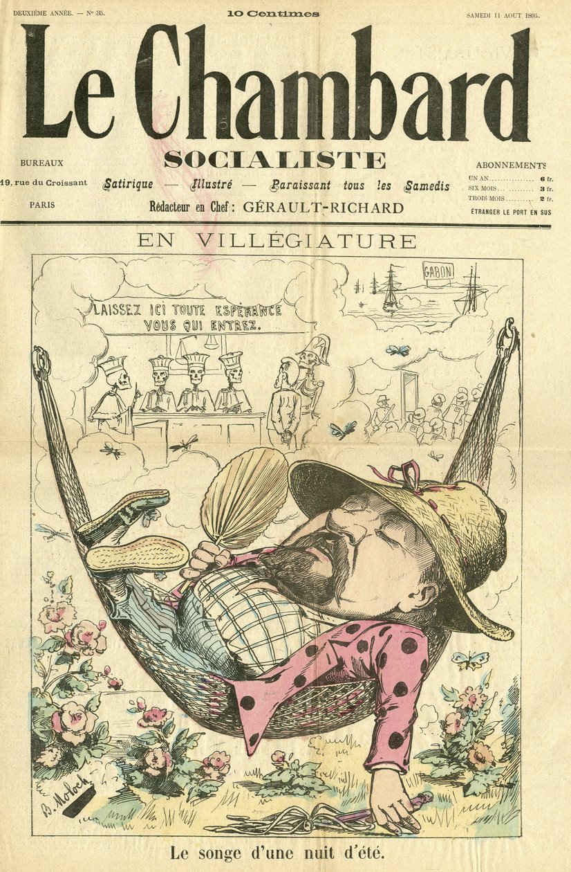Ilustração de Moloch (1849-1909) para a capa de Le Chambard Socialiste de Moloch