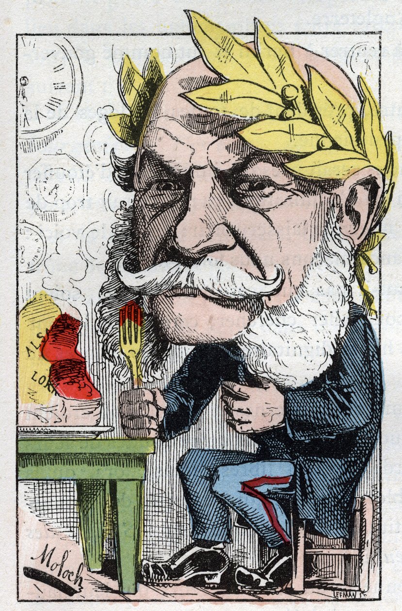 Retrato de Guilherme I (1797-1888), Rei da Prússia e Imperador da Alemanha em "O Trombinoscópio" de Touchatout, caricatura de B. Moloch de 1882 (1849-1909). Coleção privada. de Moloch