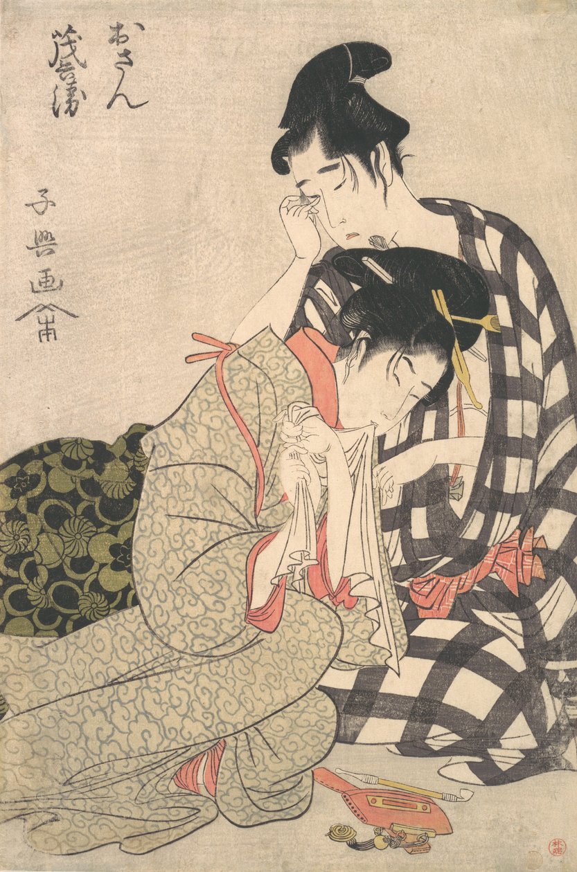 Amantes desconsolados, c. 1800. de Momokawa Shiko