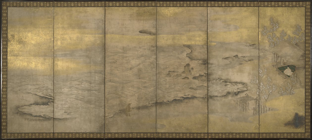 Um Imperador Exilado em Okinoshima de Momoyama period Japanese