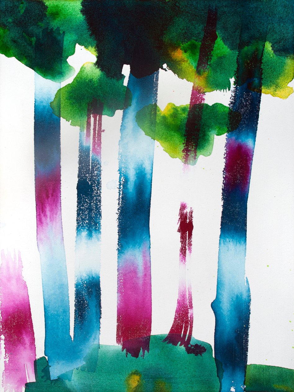 Remembering that Spot, 2020 (acrílico, tinta e aguarela sobre tela) de Monica Perez Vega