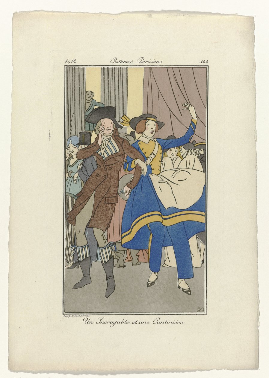 Journal des Dames et des Modes, Costumes Parisiens, 1914, No. 144: An Incredible and a Cantinière de Monogrammist BMB