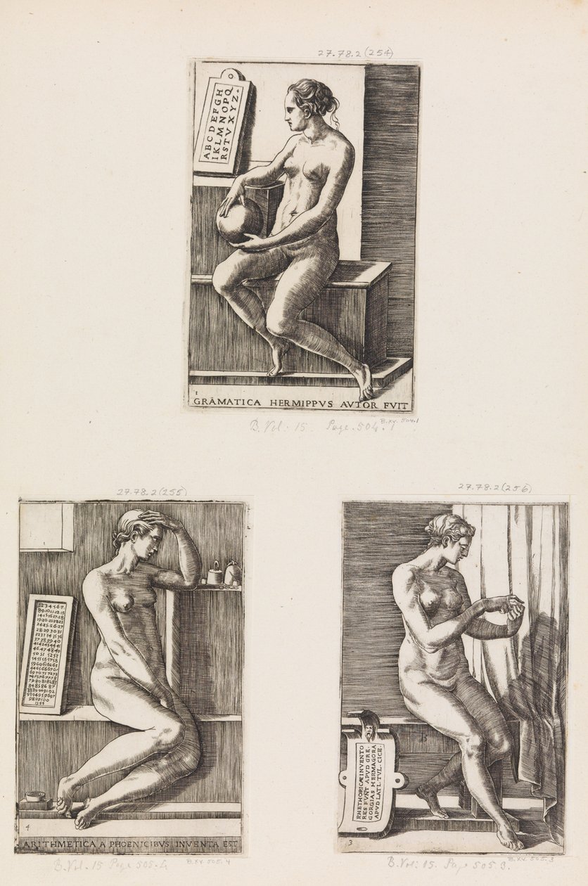 Aritmética, de As Sete Artes Liberais, placa 4, 1544. de Monogrammist B