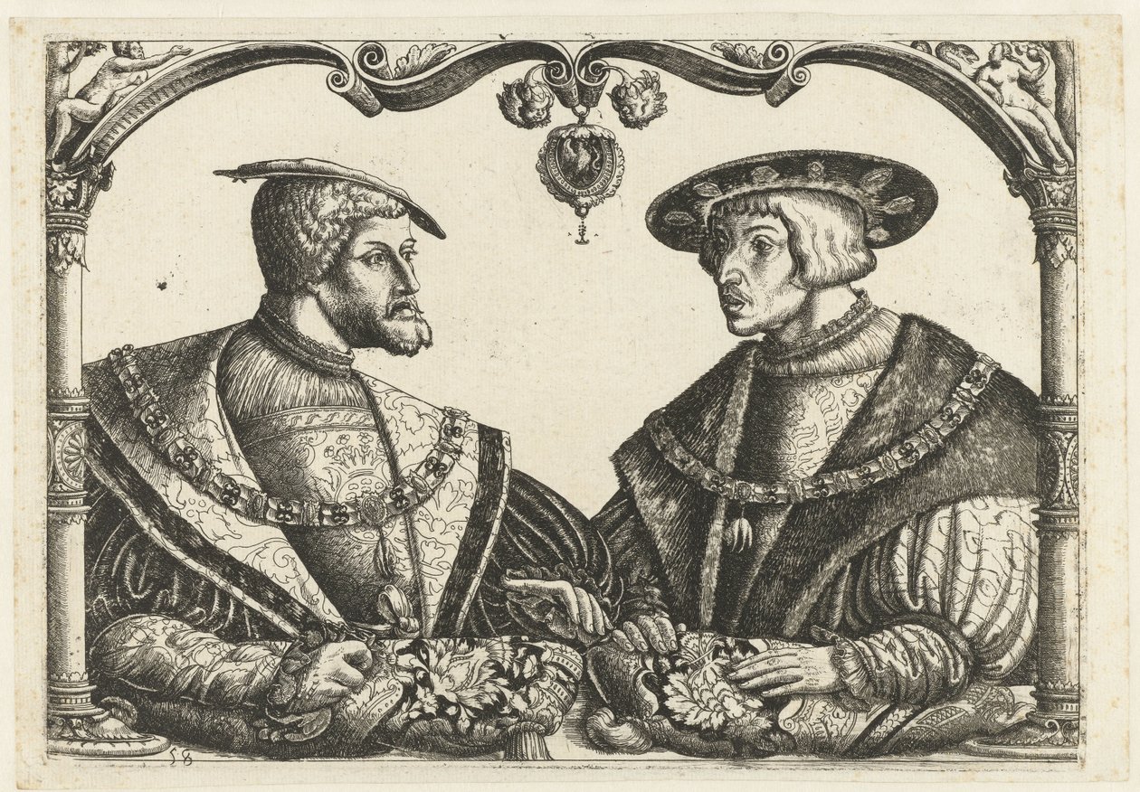 Charles V e Ferdinand I de Monogrammist CB met boom (attributed to)