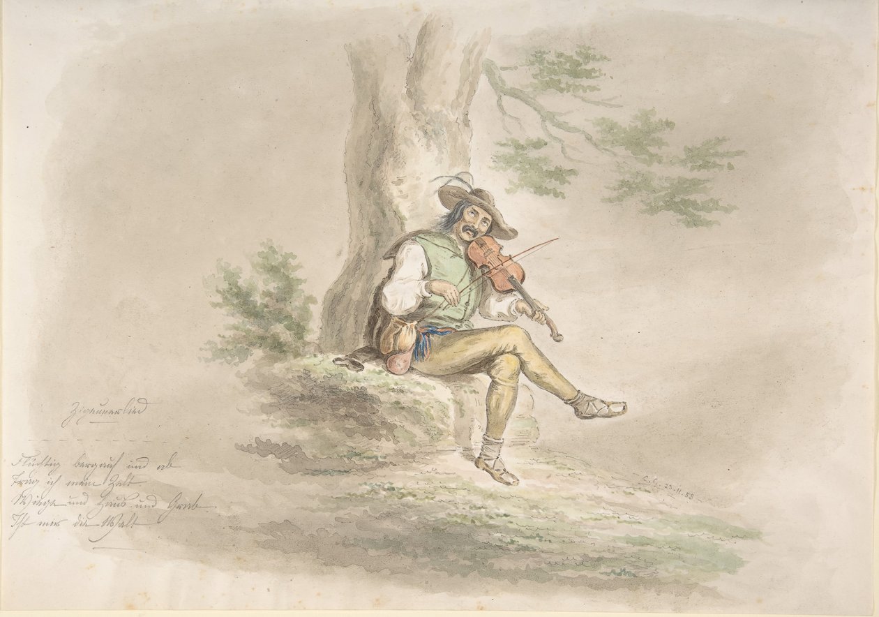 Violinista Cigano, 1858. de Monogrammist CG