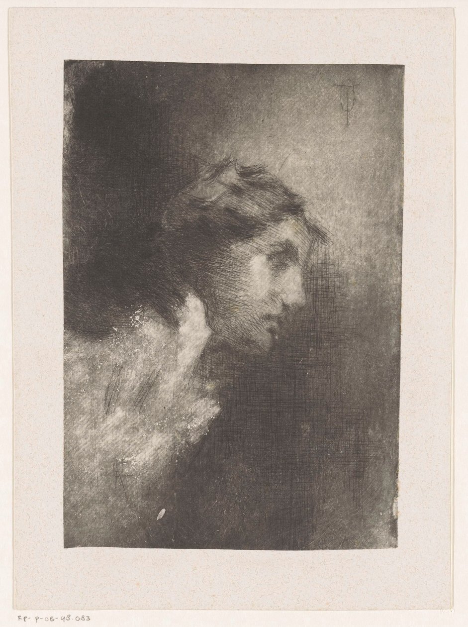 Cabeça de uma mulher de Monogrammist CR (Spanje)