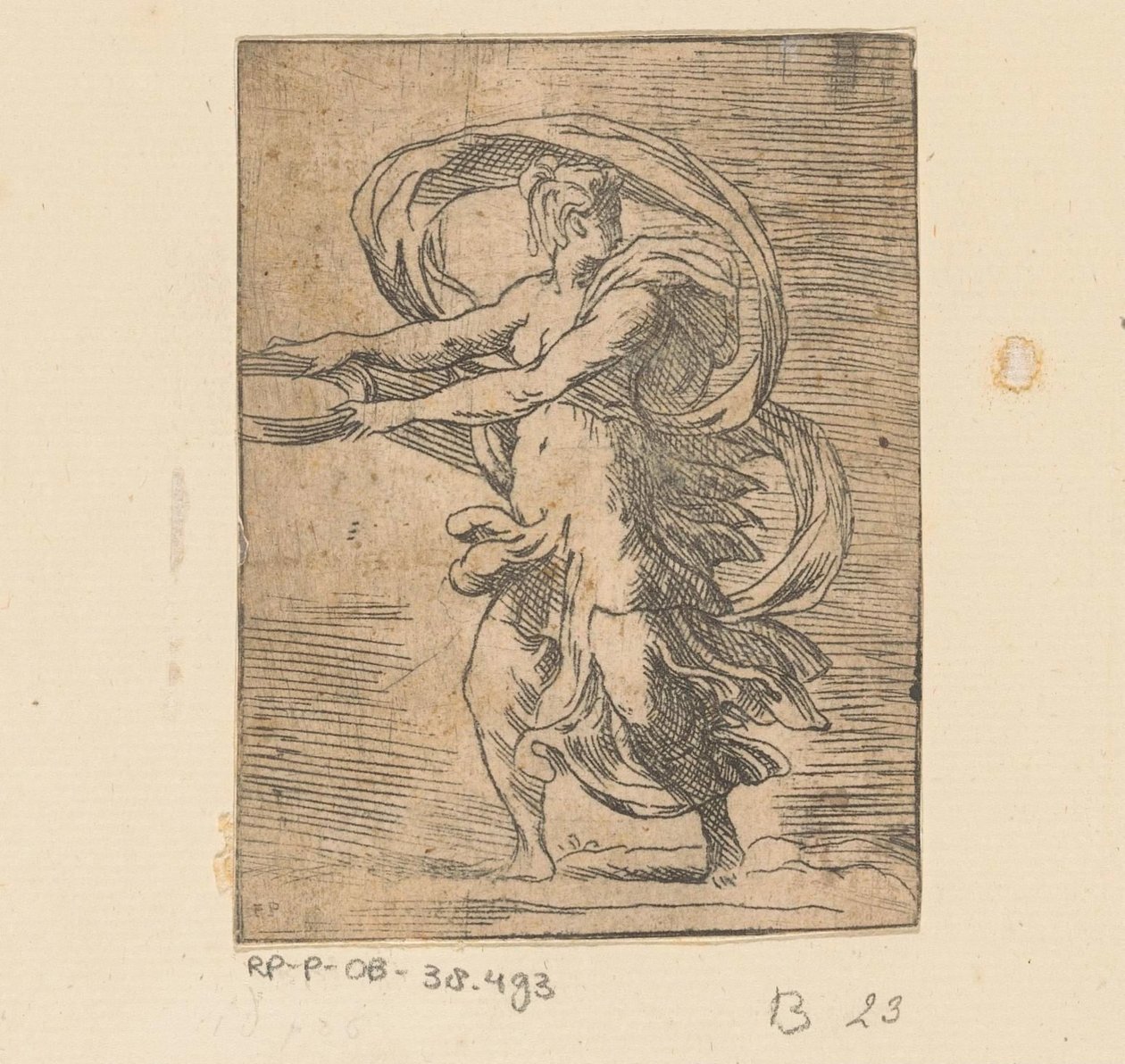 Jovem mulher com plataforma de Monogrammist FP (Italië; 16e eeuw)