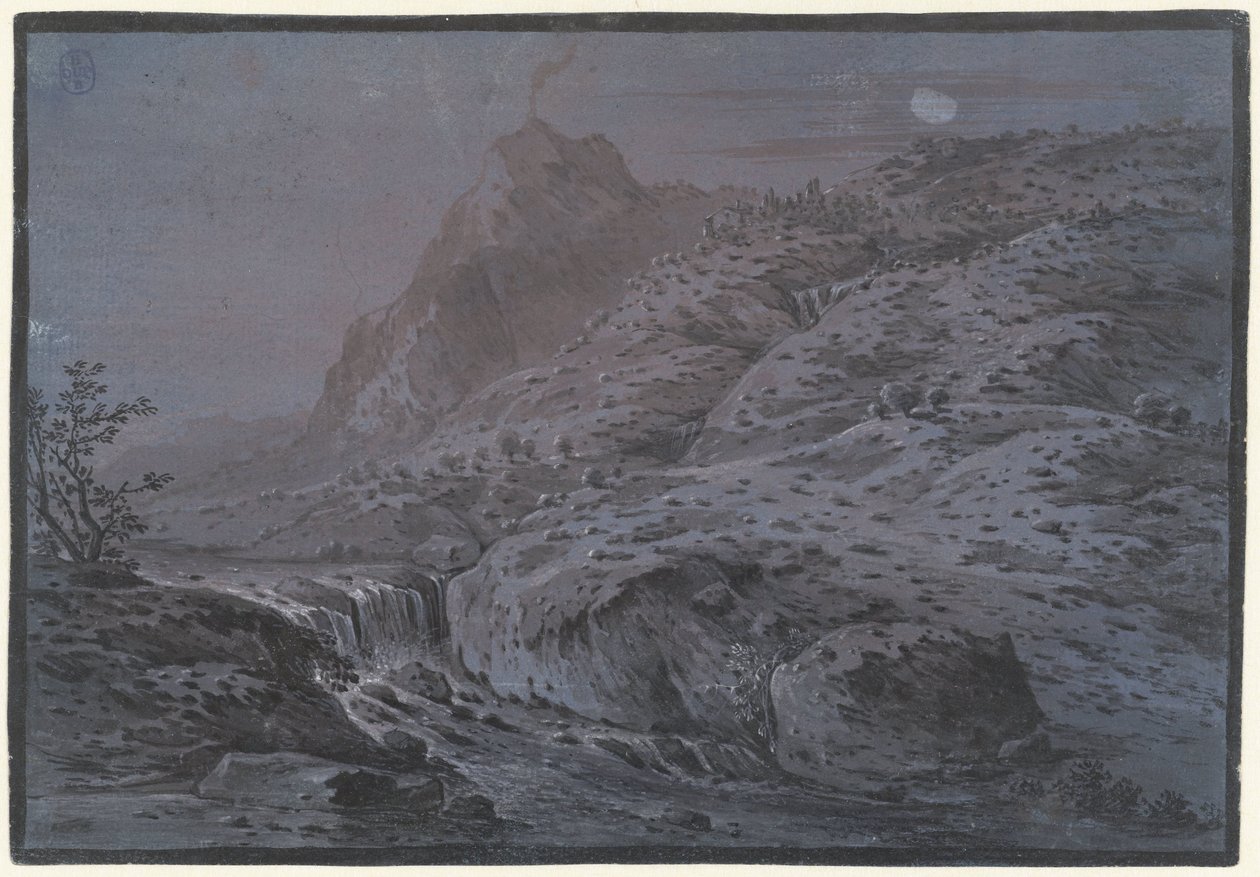Paisagem vulcânica à luz da lua de Monogrammist IAR of IAP
