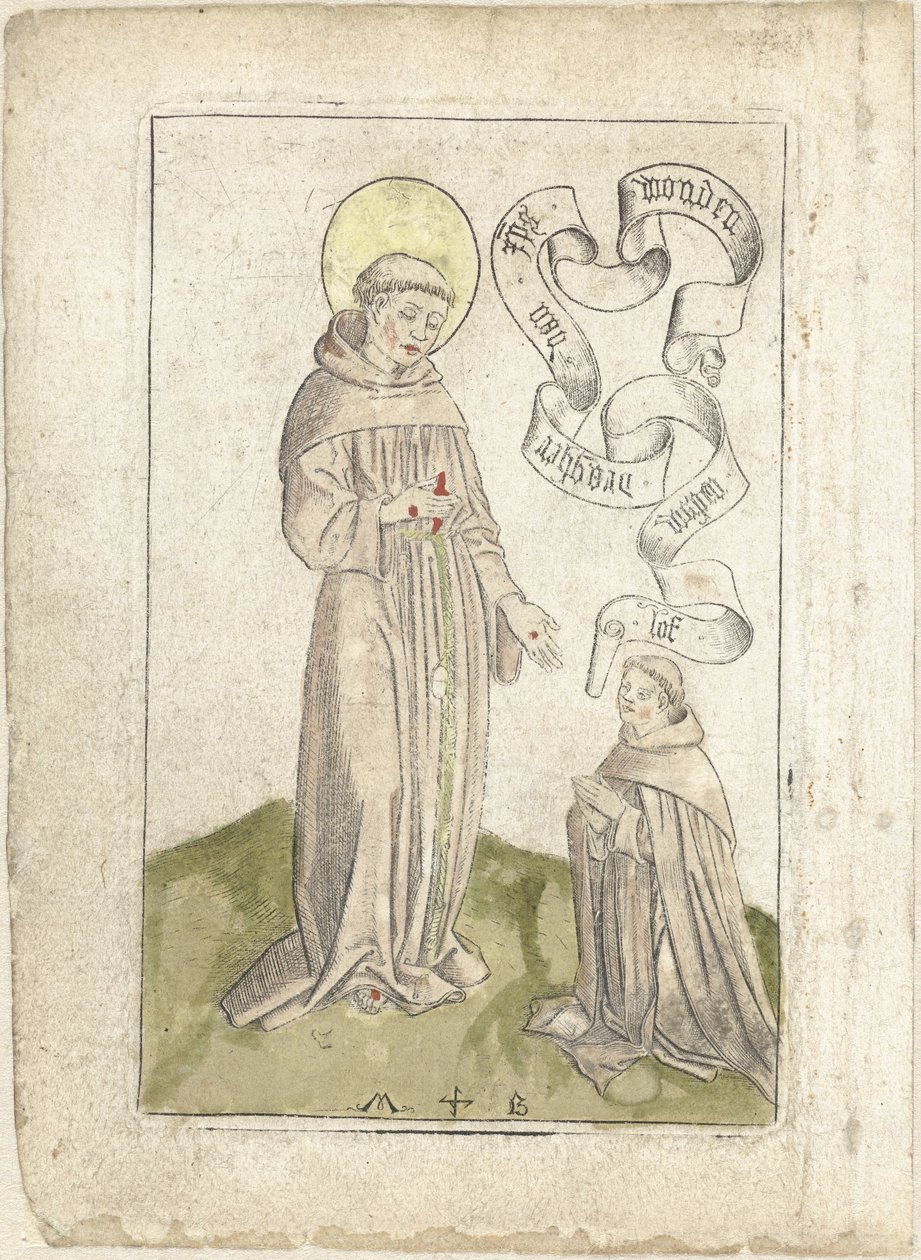 São Francisco com o franciscano ajoelhado de Monogrammist MB (Nederlanden)