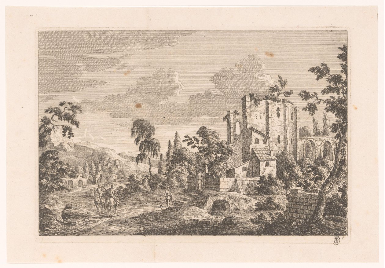 Paisagem com ruínas de Monogrammist MEG