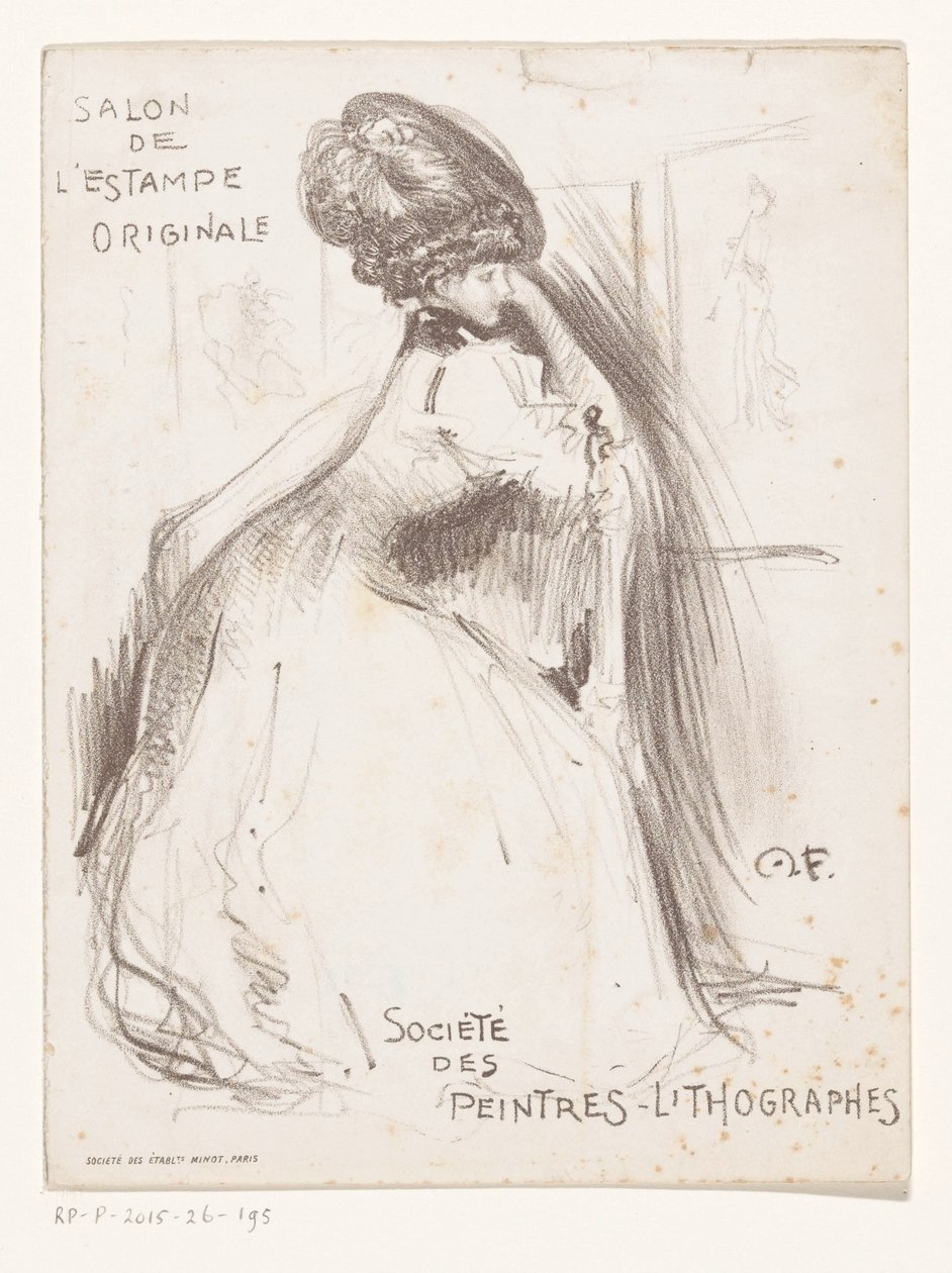 Convite para uma exposição de trabalho de Henri Fantin Latour no Grand Palais de Monogrammist MF (Frankrijk)