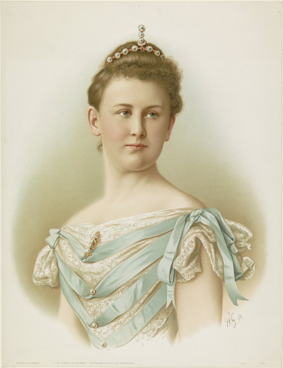 Retrato de Wilhelmina, Rainha dos Países Baixos de Monogrammist WG