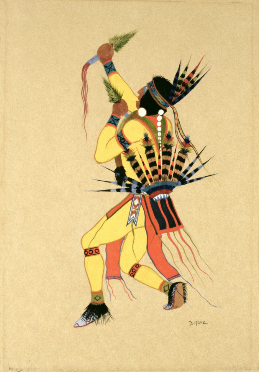 Dançarino, 1929 (tempera no papel) de Monroe Tsatoke