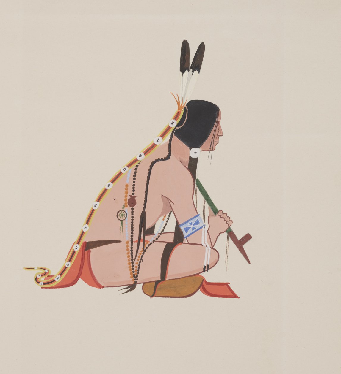 Cheyenne, c.1934 (aquarela) de Monroe Tsatoke